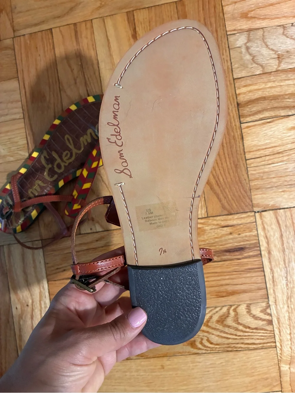 NWOT Sam Edelman Brown Multi-Color Women’s Strappy Sandals